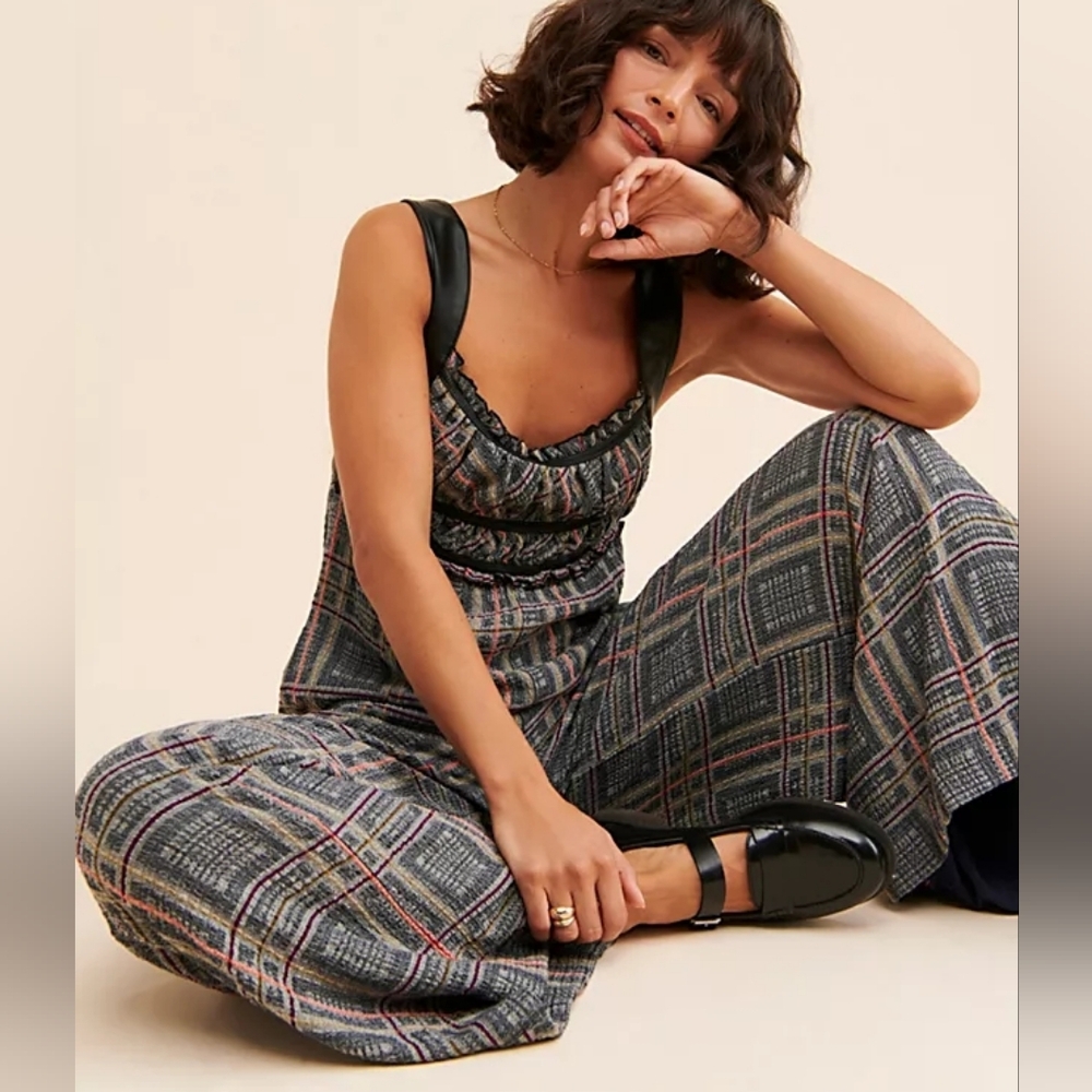 Free People Marley Plaid Jumpsuit
